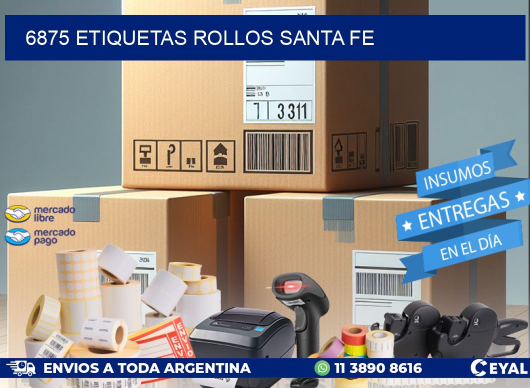 6875 etiquetas rollos SANTA FE