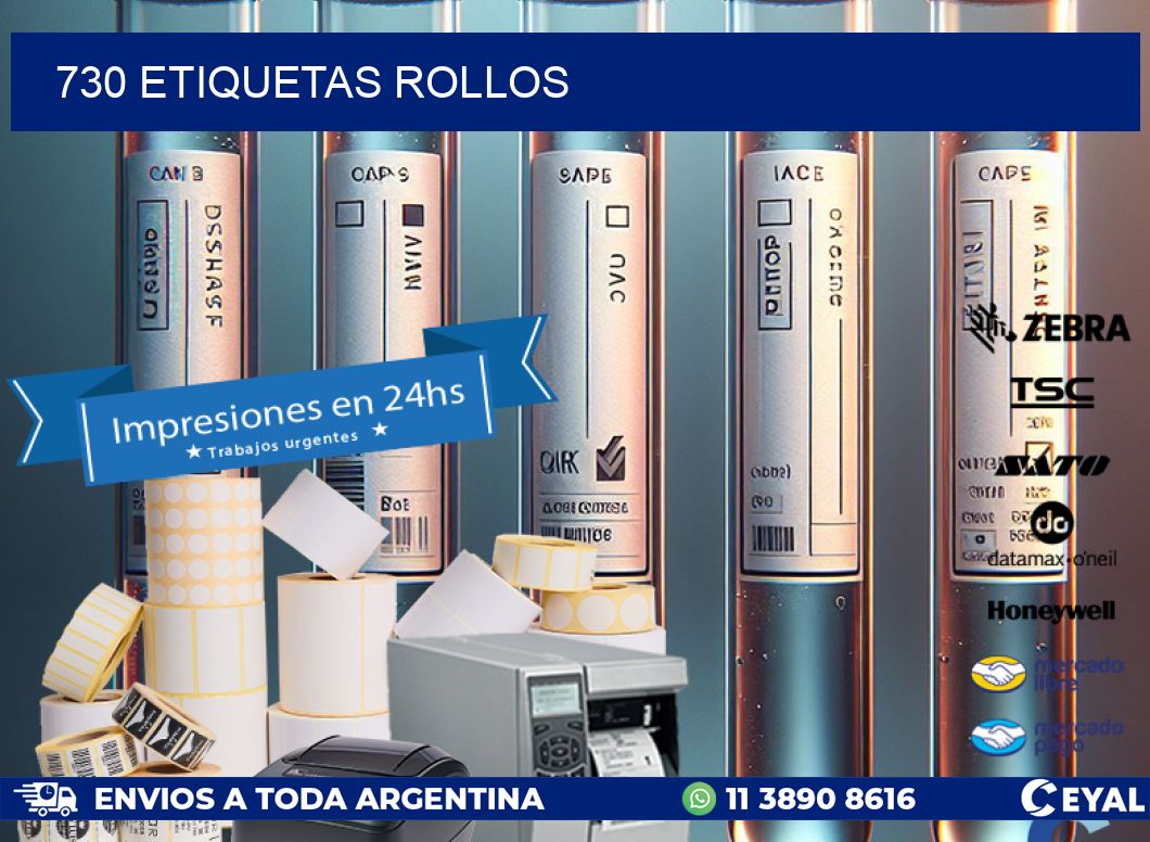 730 etiquetas rollos