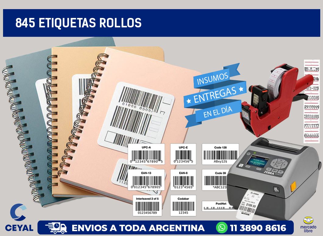 845 etiquetas rollos