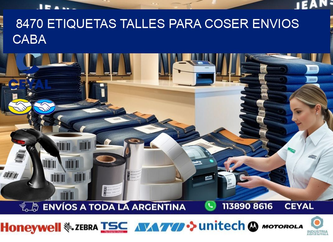 8470 ETIQUETAS TALLES PARA COSER ENVIOS CABA