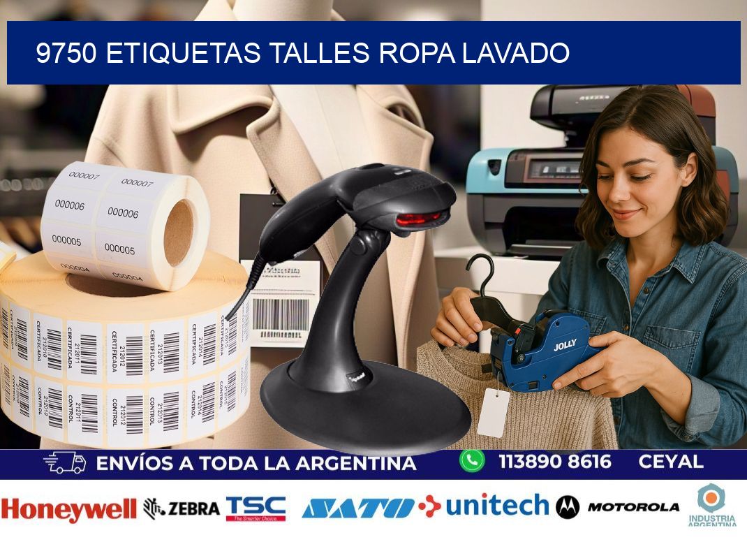 9750 ETIQUETAS TALLES ROPA LAVADO
