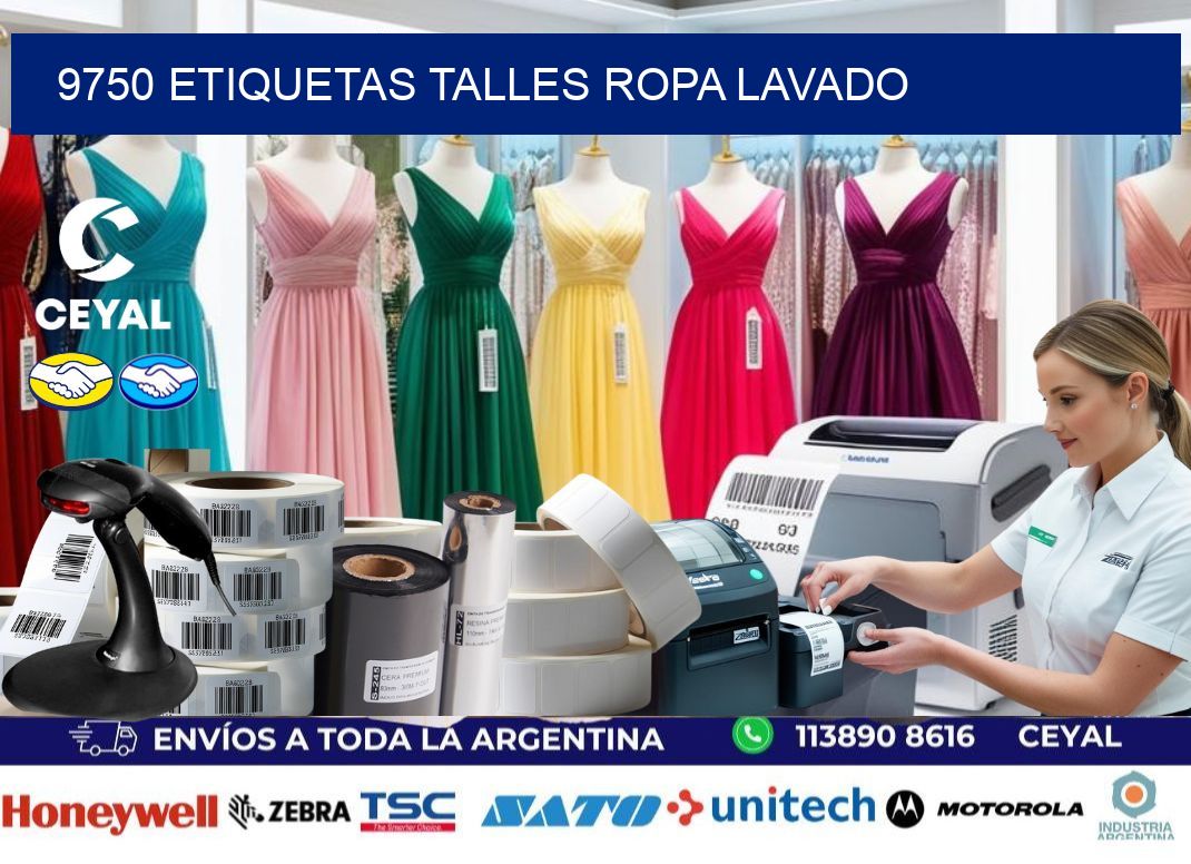 9750 ETIQUETAS TALLES ROPA LAVADO