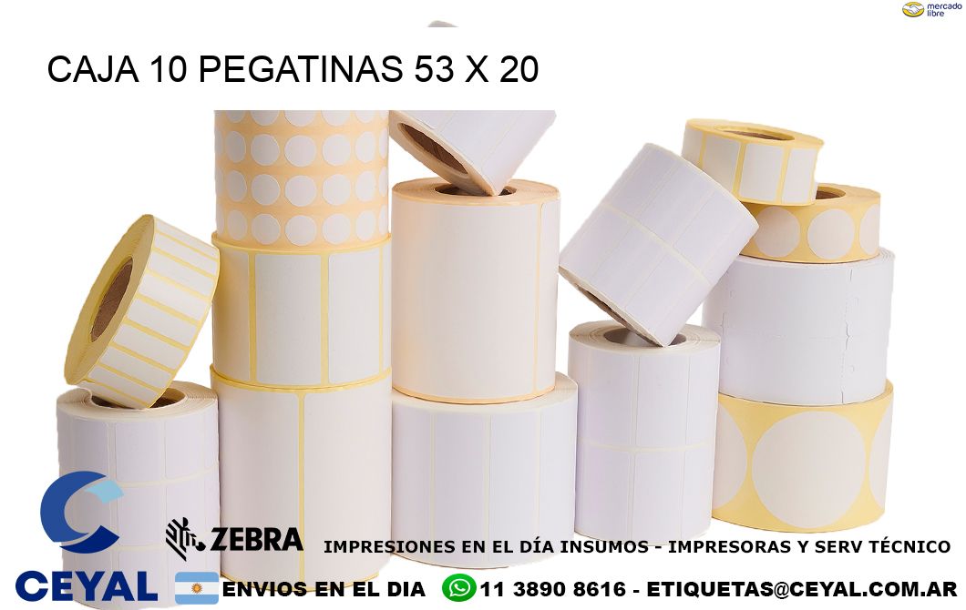 CAJA 10 PEGATINAS 53 x 20