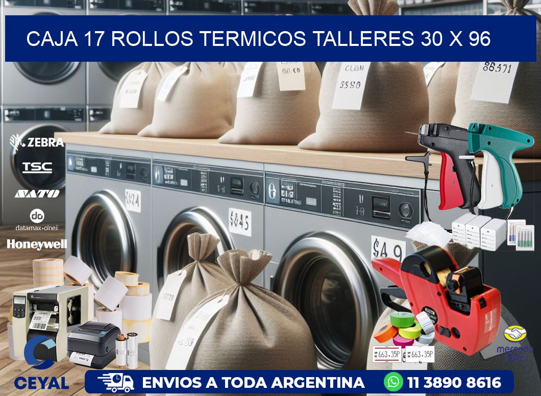 CAJA 17 ROLLOS TERMICOS TALLERES 30 x 96