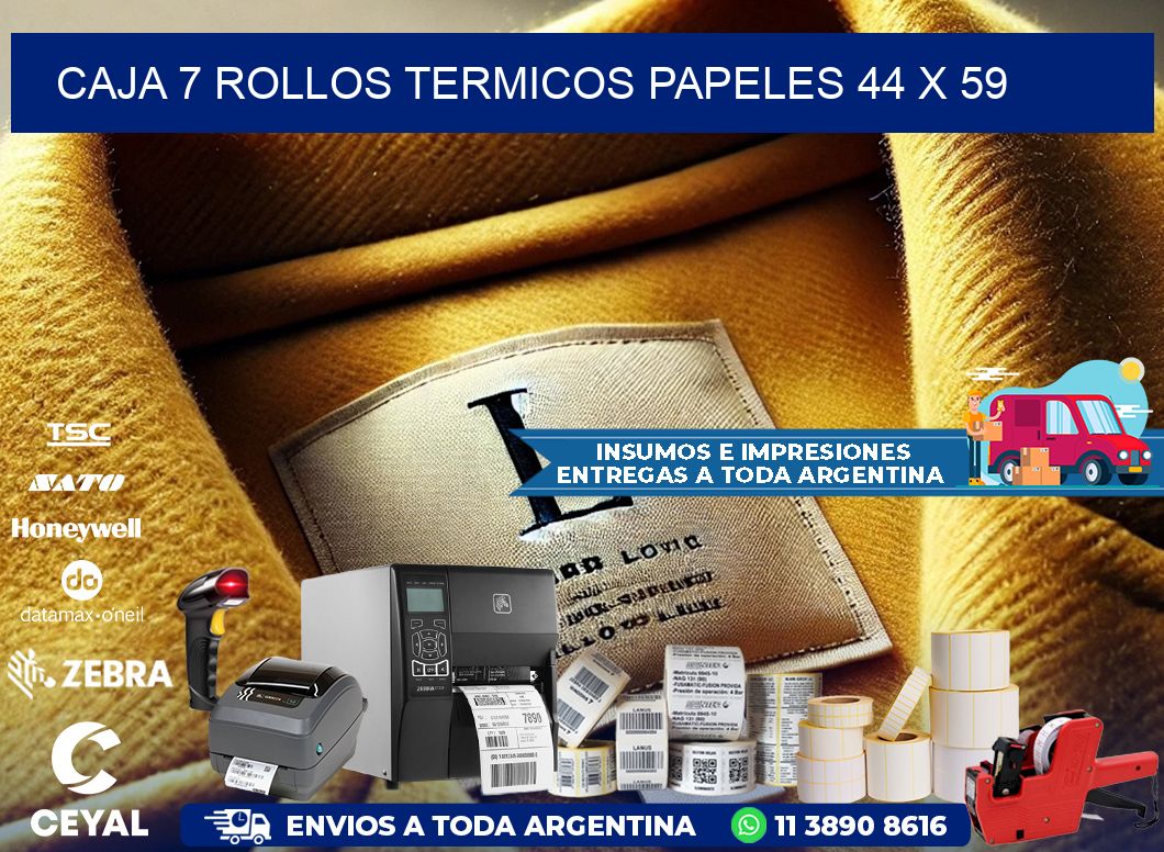 CAJA 7 ROLLOS TERMICOS PAPELES 44 x 59