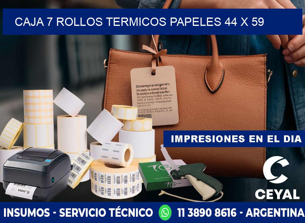 CAJA 7 ROLLOS TERMICOS PAPELES 44 x 59