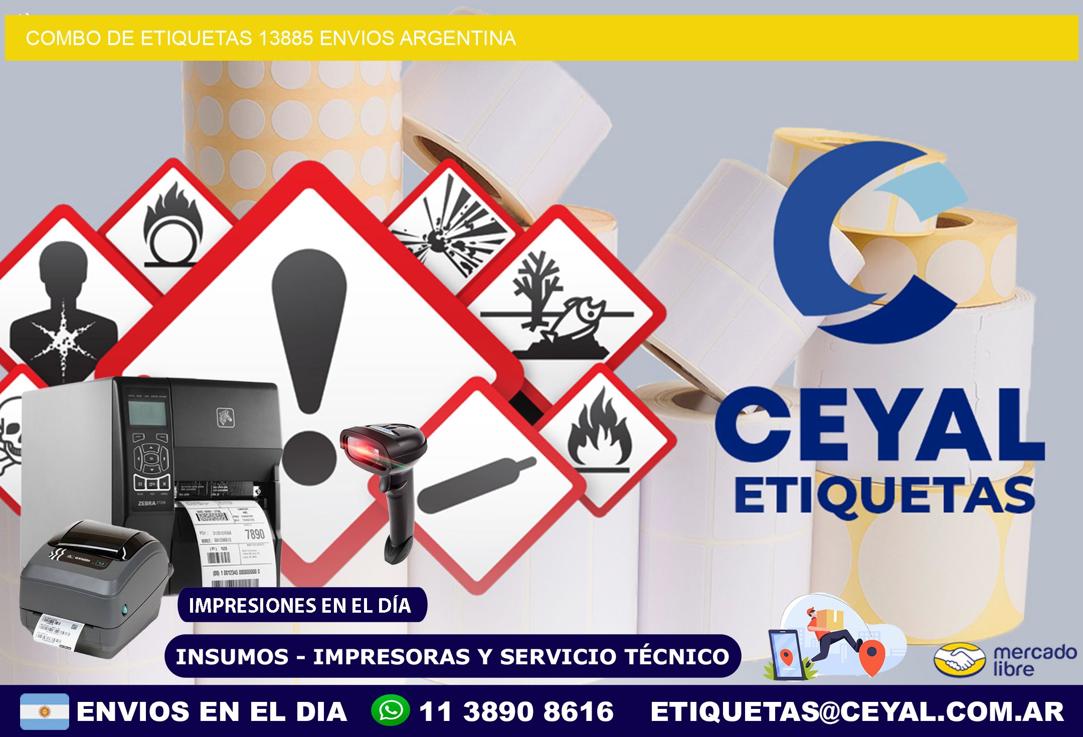 Combo de etiquetas 13885 ENVIOS ARGENTINA