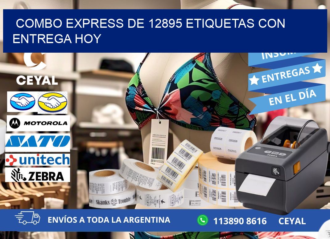 Combo express de 12895 etiquetas con entrega hoy