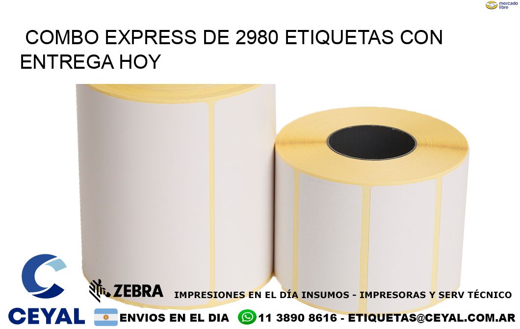 Combo express de 2980 etiquetas con entrega hoy