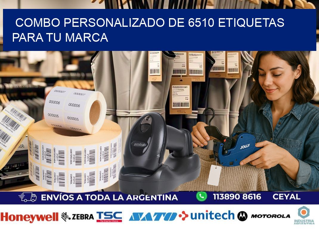 Combo personalizado de 6510 etiquetas para tu marca