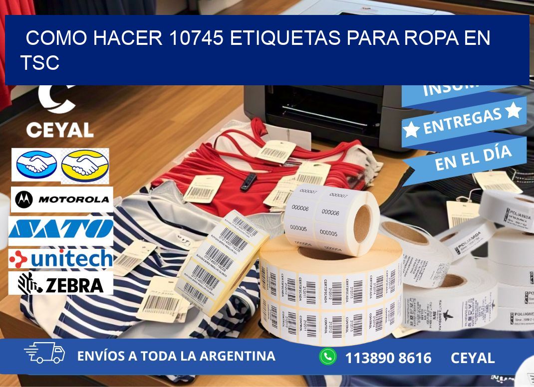 Como hacer 10745 etiquetas para ropa en tsc