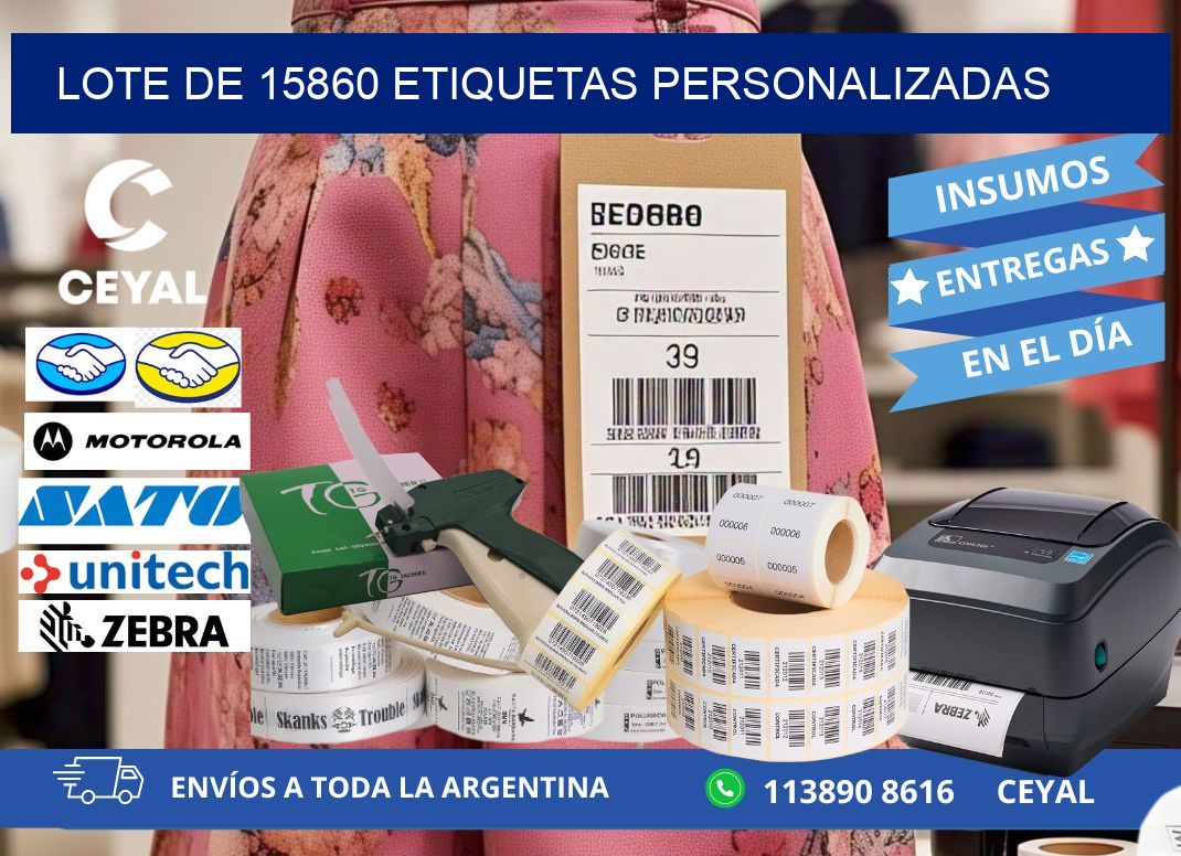 Lote de 15860 etiquetas personalizadas