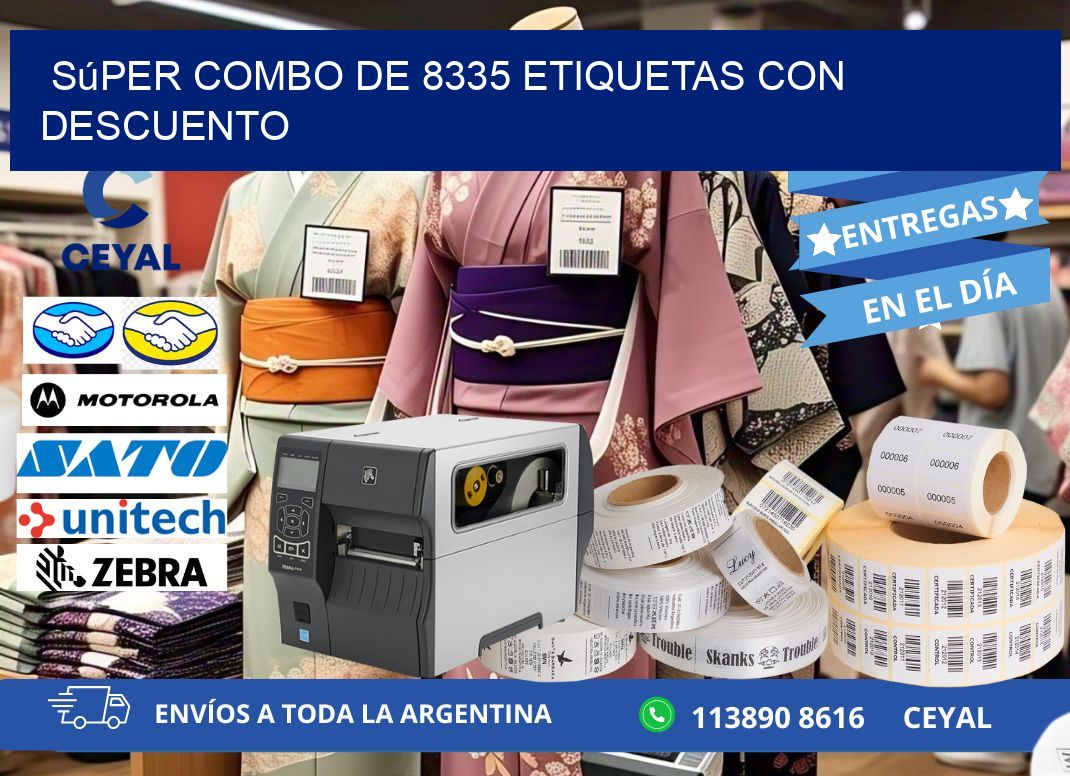 Súper combo de 8335 etiquetas con descuento