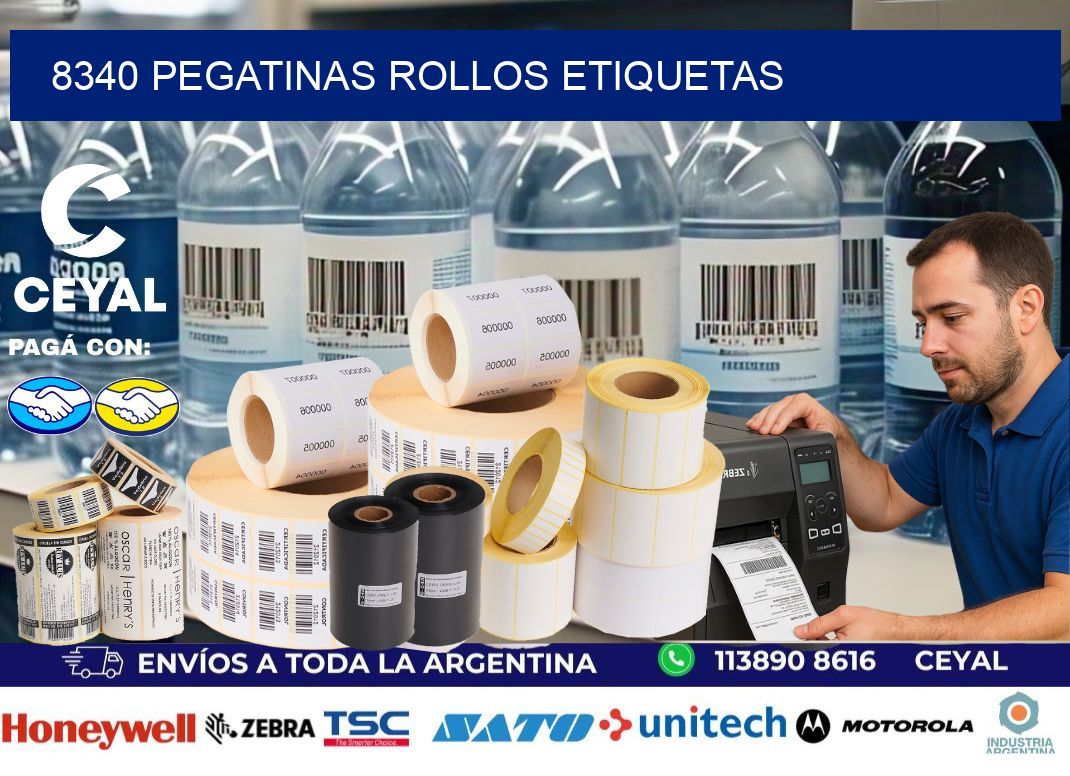 8340 Pegatinas rollos etiquetas