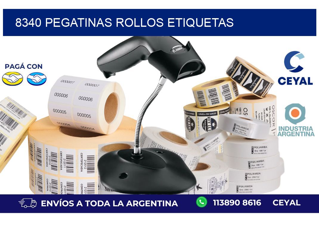 8340 Pegatinas rollos etiquetas