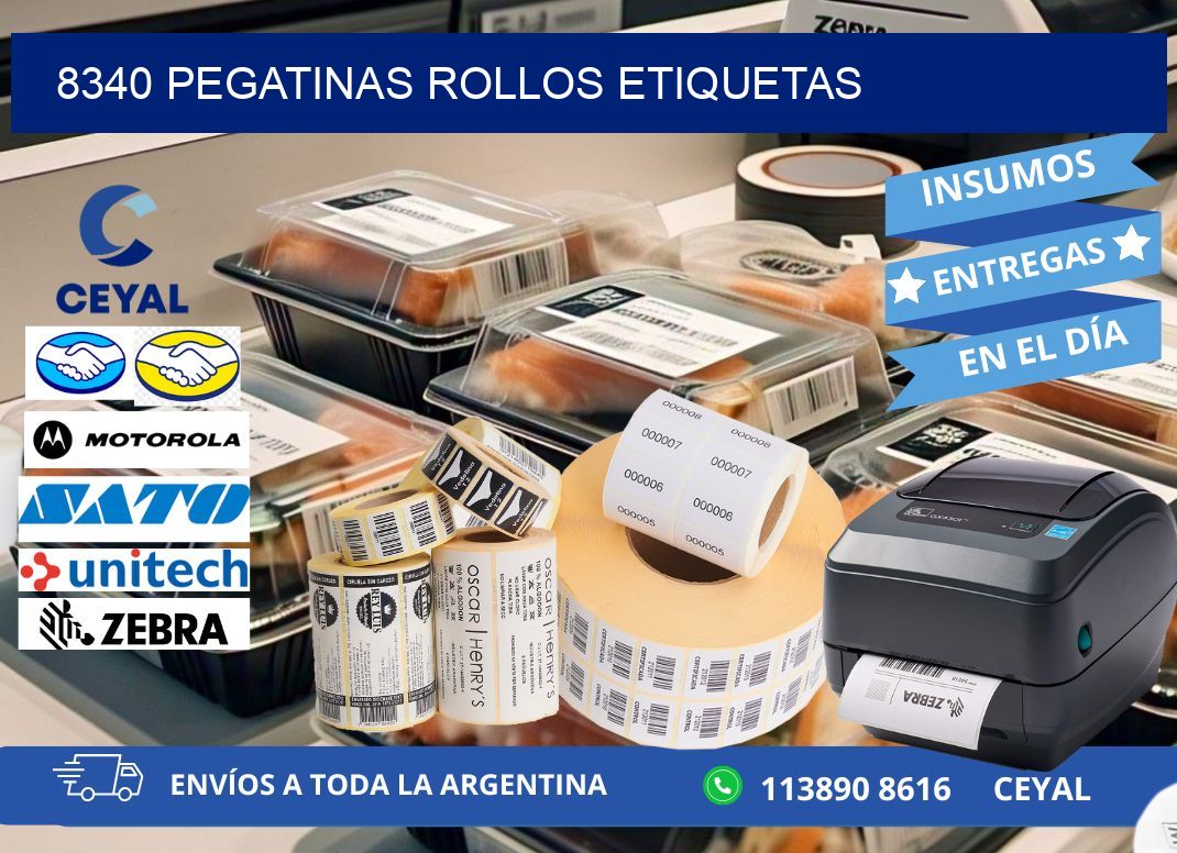 8340 Pegatinas rollos etiquetas