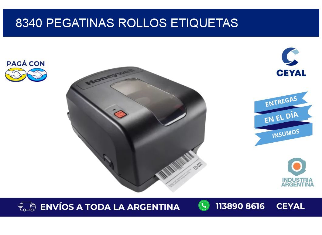 8340 Pegatinas rollos etiquetas