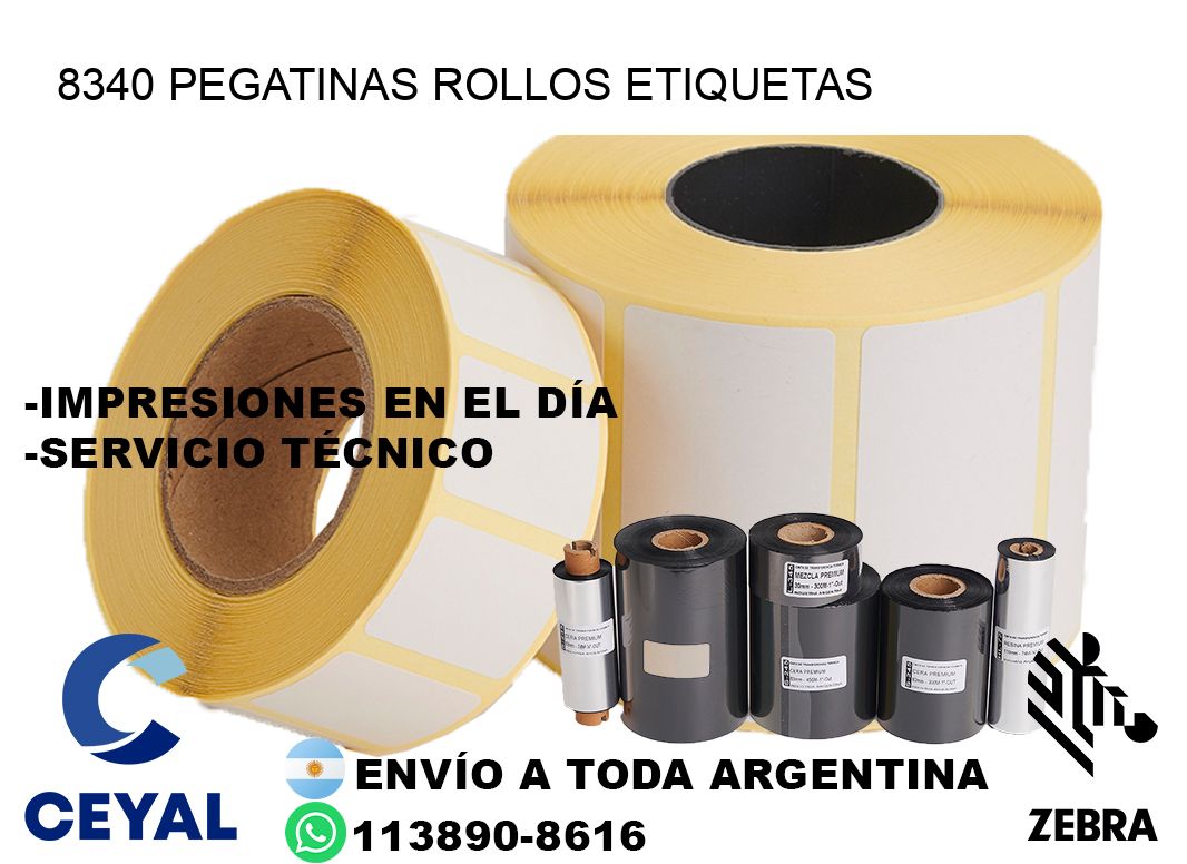 8340 Pegatinas rollos etiquetas