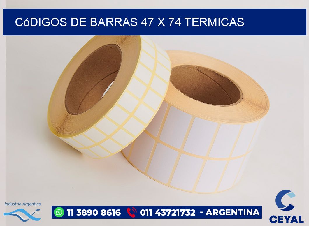 Códigos de Barras 47 x 74 termicas