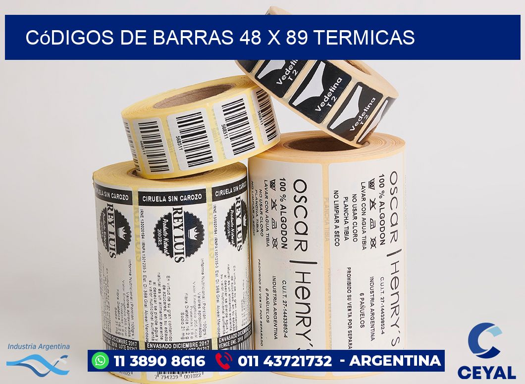 Códigos de Barras 48 x 89 termicas