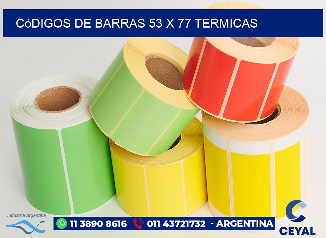 Códigos de Barras 53 x 77 termicas