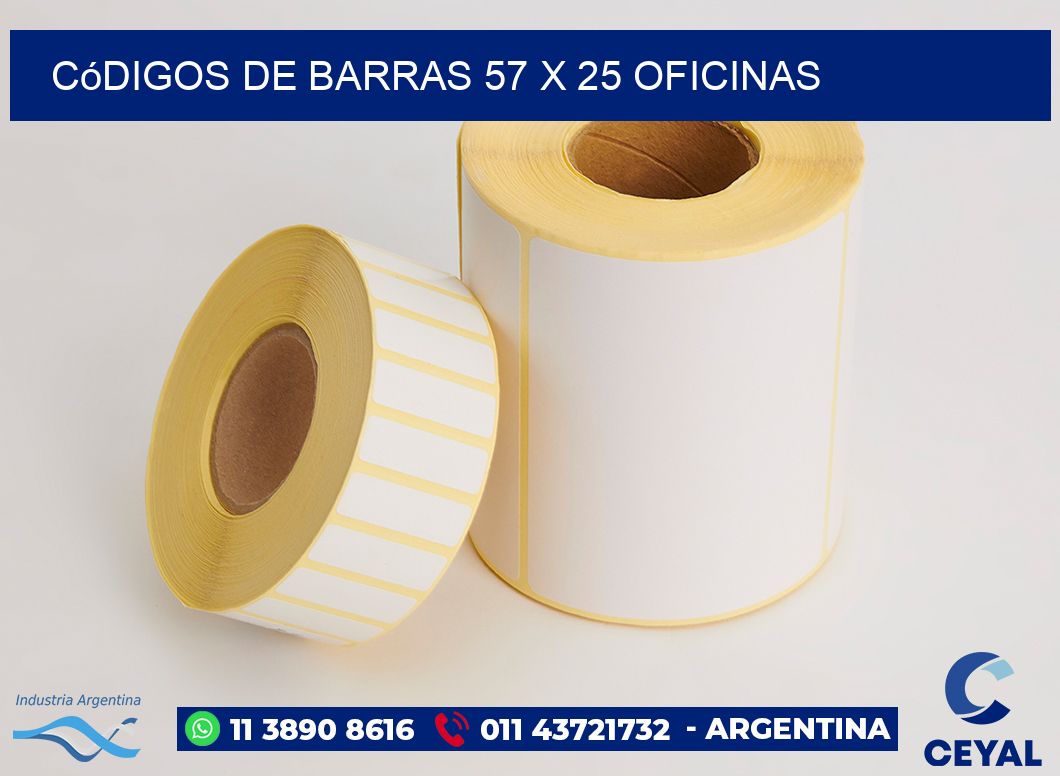 Códigos de Barras 57 x 25 oficinas