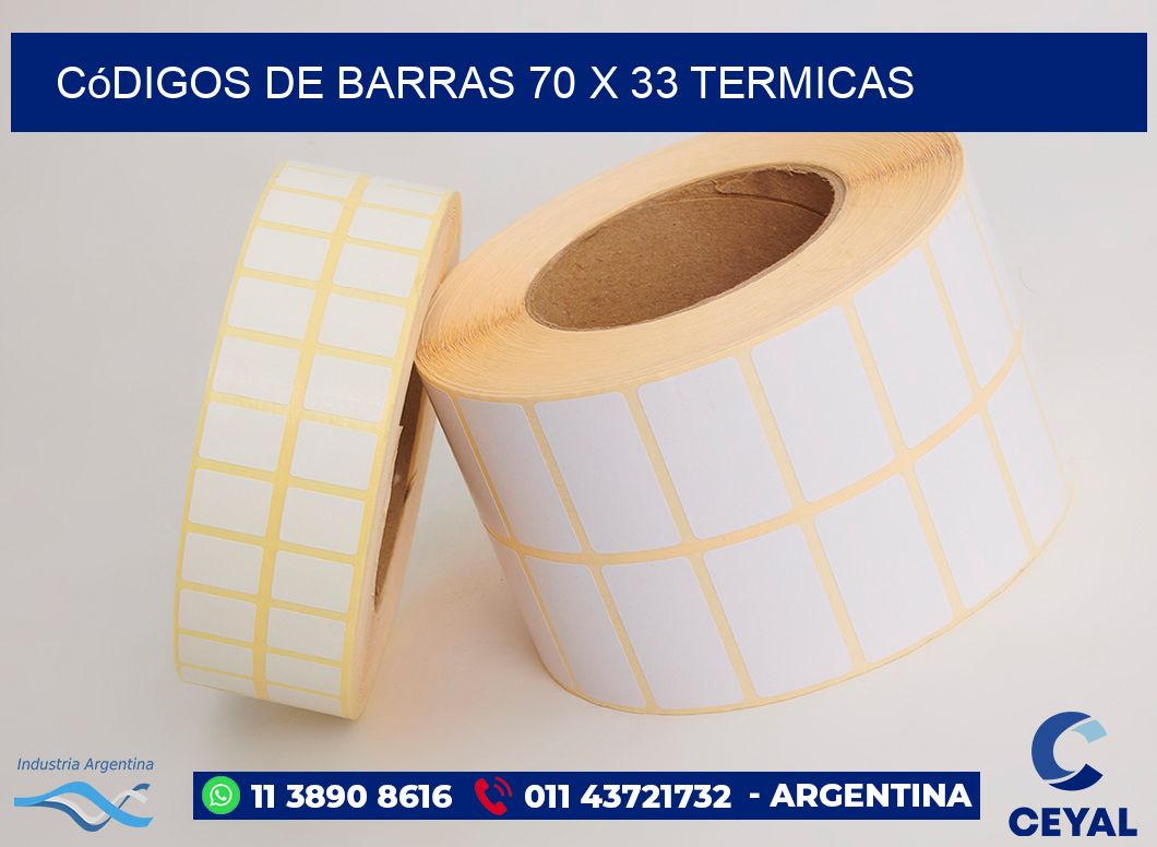 Códigos de Barras 70 x 33 termicas