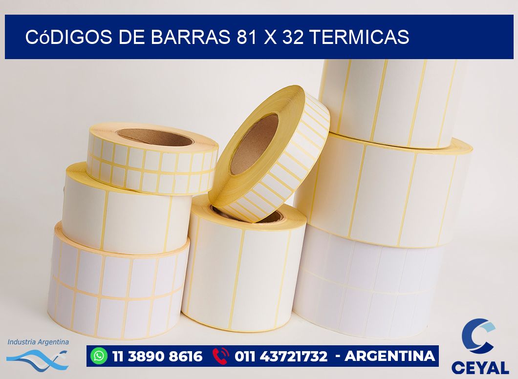 Códigos de Barras 81 x 32 termicas