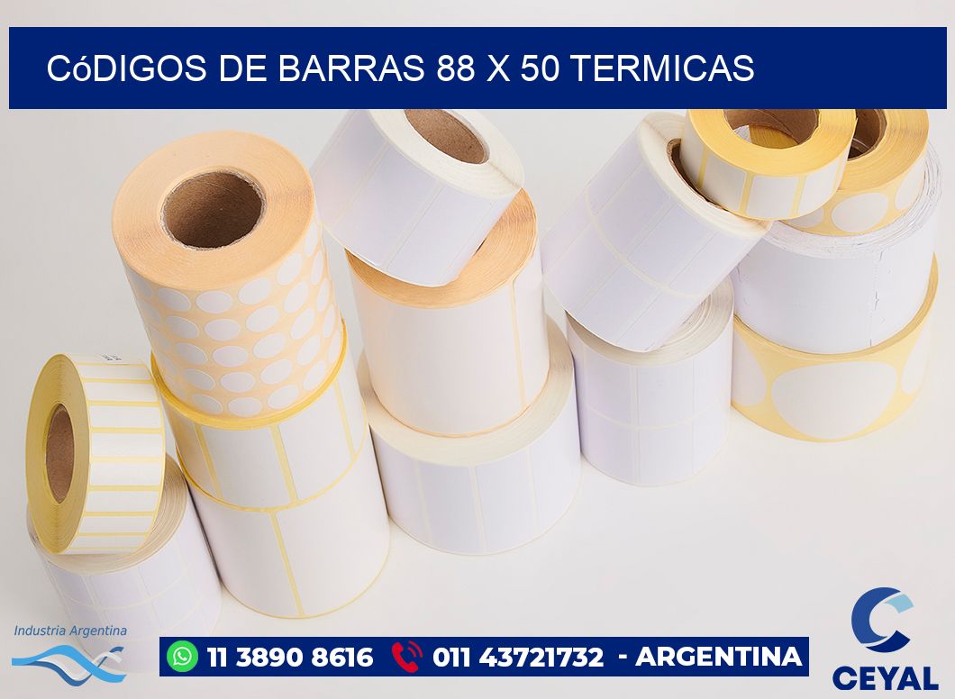 Códigos de Barras 88 x 50 termicas