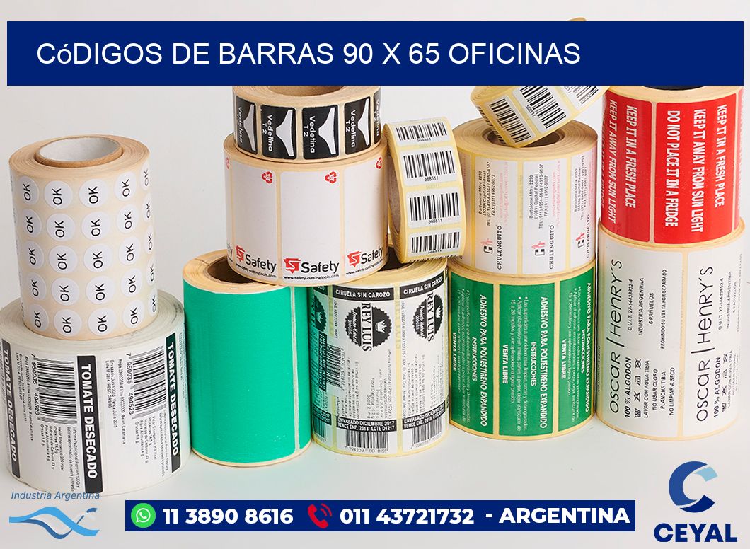 Códigos de Barras 90 x 65 oficinas