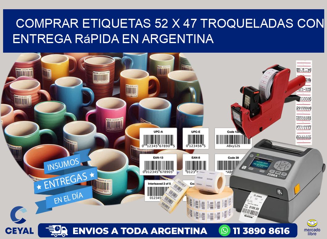 Comprar etiquetas 52 x 47 troqueladas con entrega rápida en Argentina