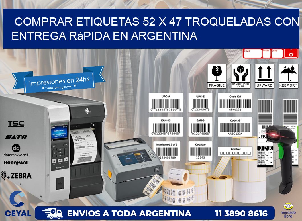 Comprar etiquetas 52 x 47 troqueladas con entrega rápida en Argentina