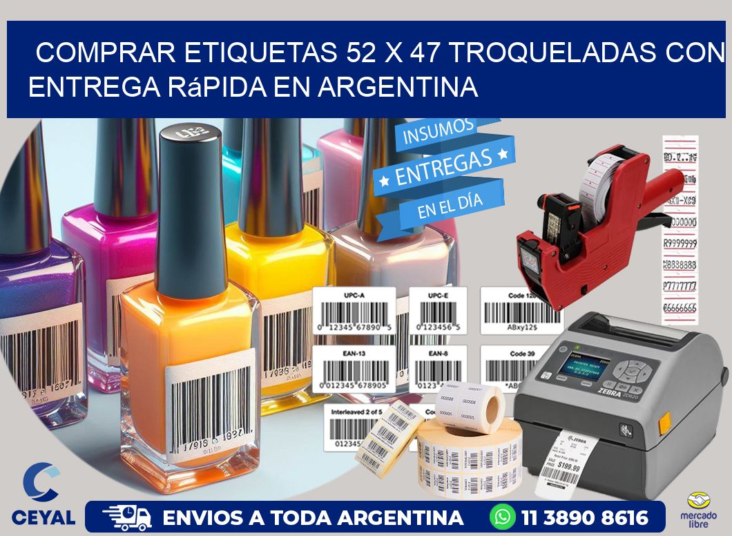 Comprar etiquetas 52 x 47 troqueladas con entrega rápida en Argentina