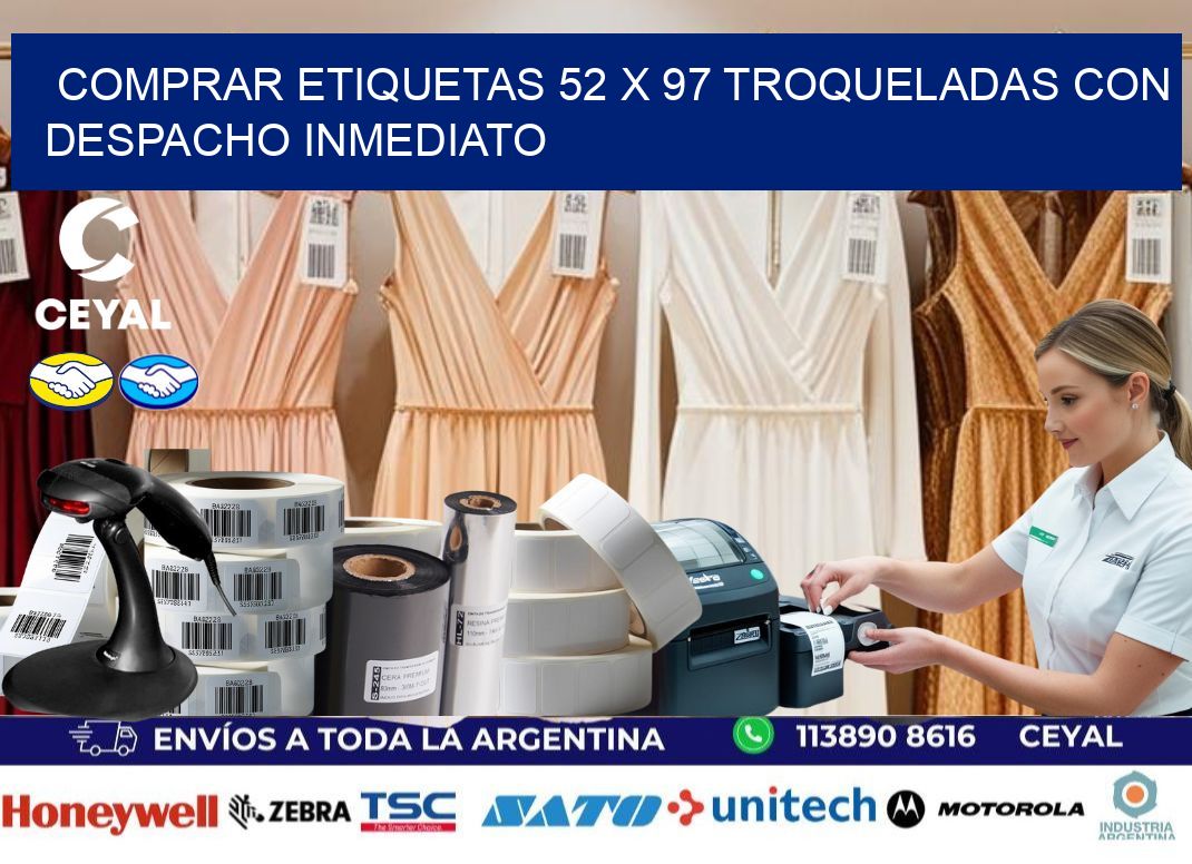 Comprar etiquetas 52 x 97 troqueladas con despacho inmediato