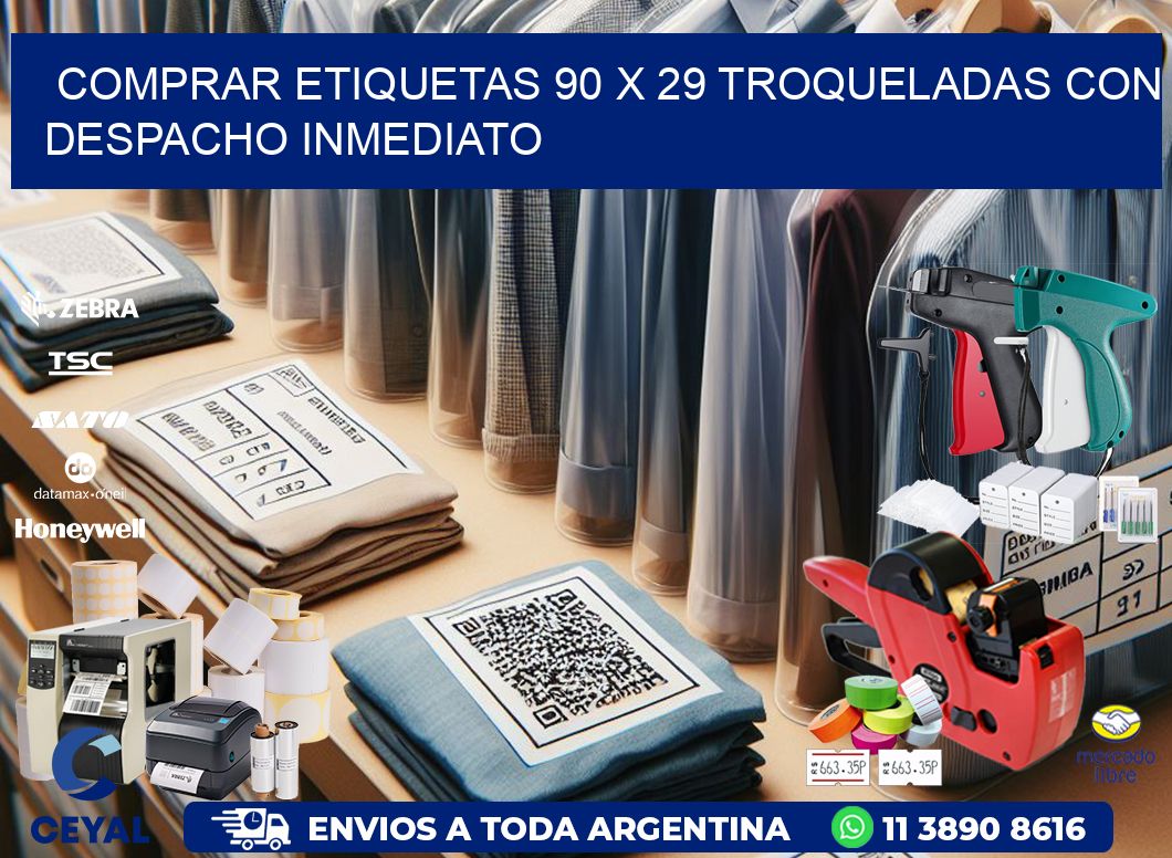 Comprar etiquetas 90 x 29 troqueladas con despacho inmediato