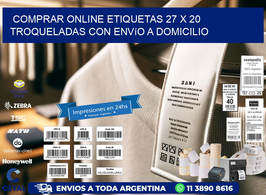 Comprar online etiquetas 27 x 20 troqueladas con envío a domicilio
