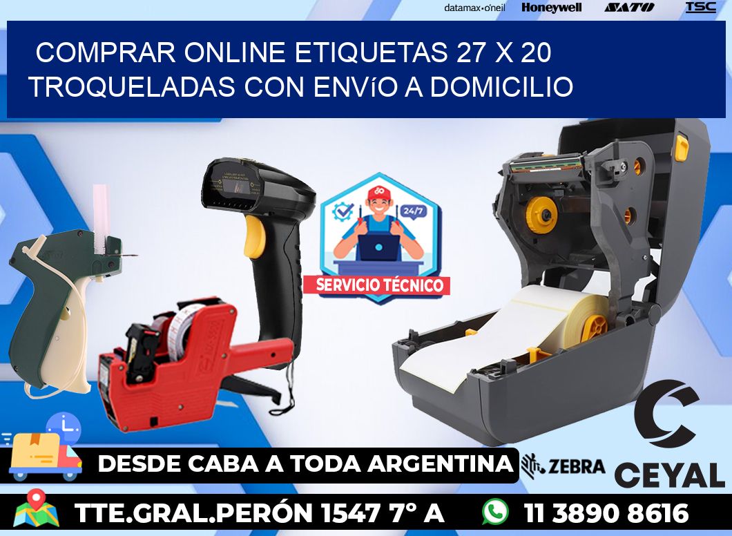 Comprar online etiquetas 27 x 20 troqueladas con envío a domicilio