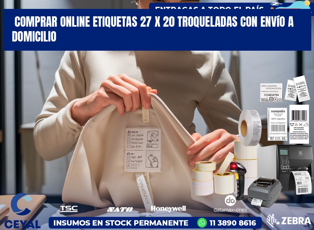 Comprar online etiquetas 27 x 20 troqueladas con envío a domicilio