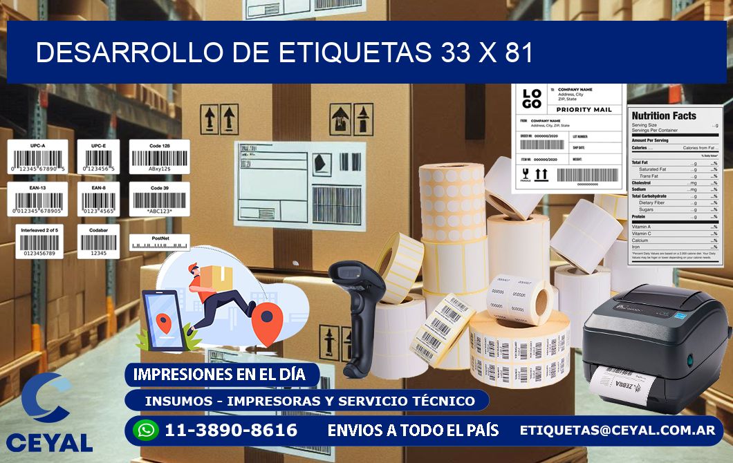 Desarrollo de etiquetas 33 x 81