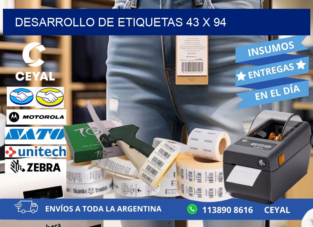 Desarrollo de etiquetas 43 x 94