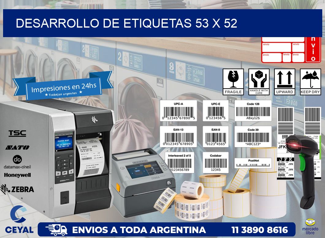 Desarrollo de etiquetas 53 x 52