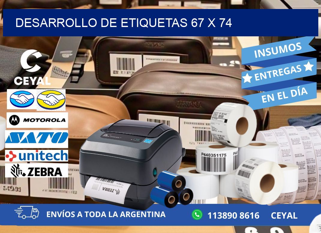 Desarrollo de etiquetas 67 x 74