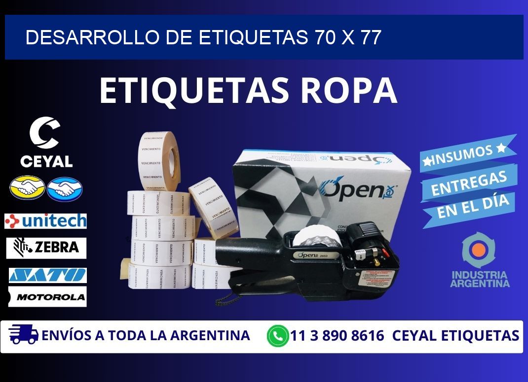 Desarrollo de etiquetas 70 x 77