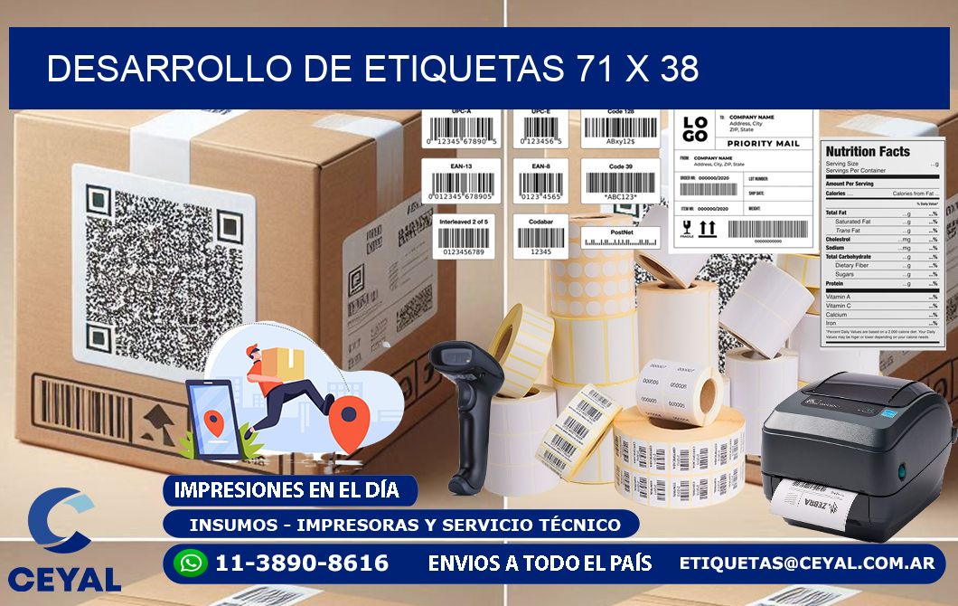 Desarrollo de etiquetas 71 x 38