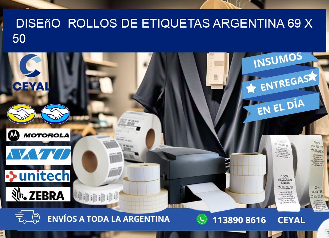 Diseño ROLLOS DE ETIQUETAS ARGENTINA 69 x 50