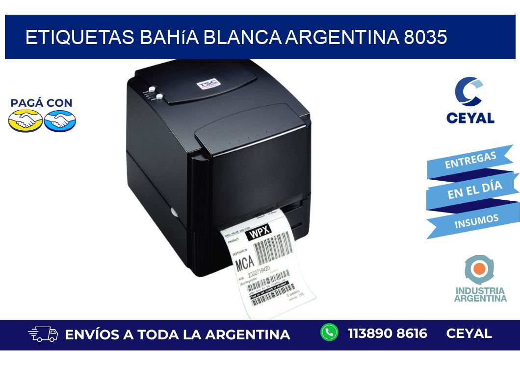 Etiquetas Bahía Blanca Argentina 8035