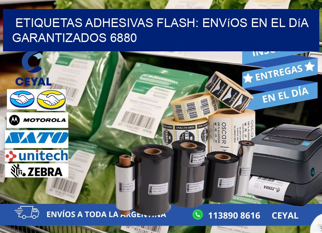 Etiquetas adhesivas Flash: Envíos en el Día Garantizados 6880