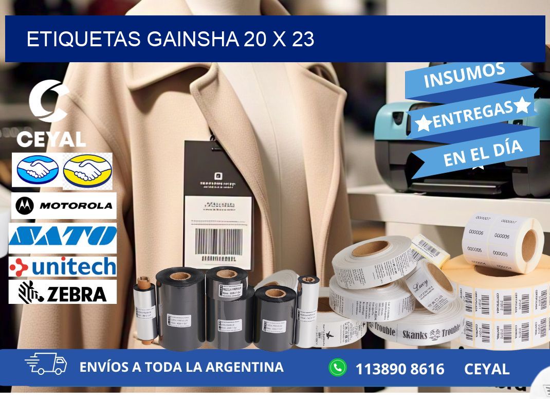 Etiquetas gainsha 20 x 23