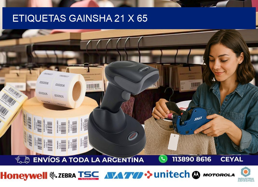 Etiquetas gainsha 21 x 65