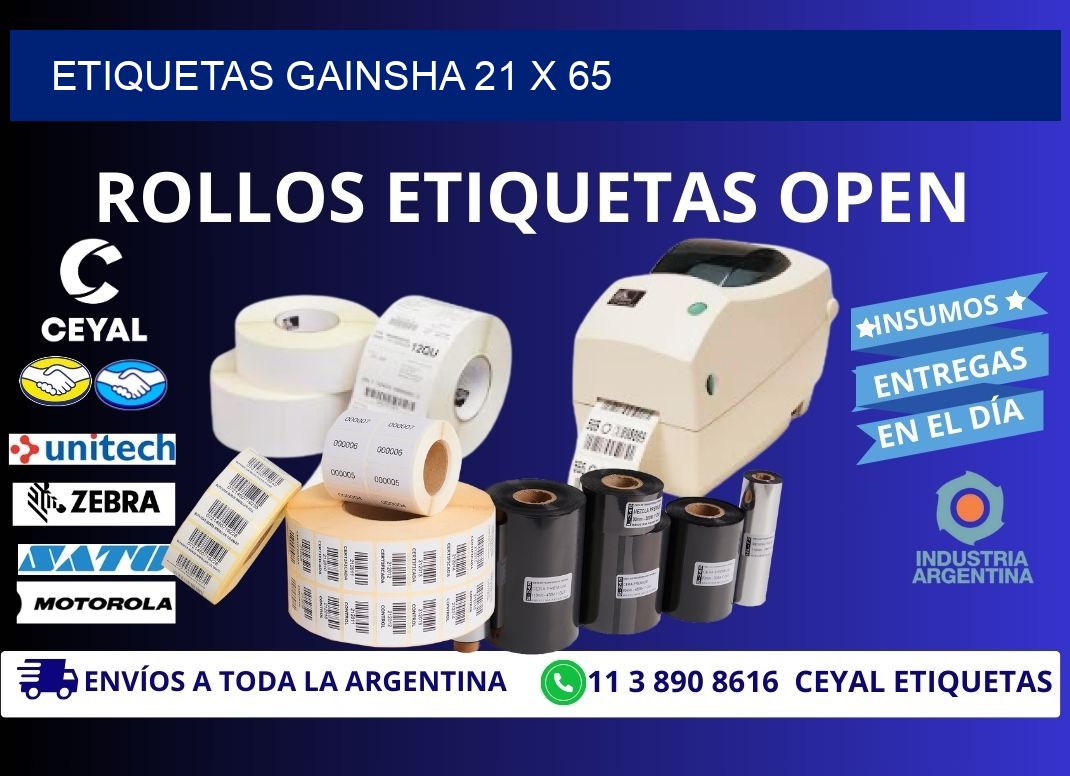 Etiquetas gainsha 21 x 65